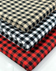 (2X2 YUMMY RIB) RED AND BLACK GINGHAM