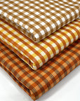 (4X2 YUMMY RIB) CARAMEL AND OFF WHITE GINGHAM