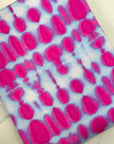 (DBP) HOT PINK, PURPLE TIE DYE SPOTS ON SKY BLUE