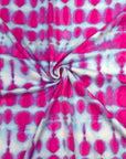 (DBP) HOT PINK, PURPLE TIE DYE SPOTS ON SKY BLUE