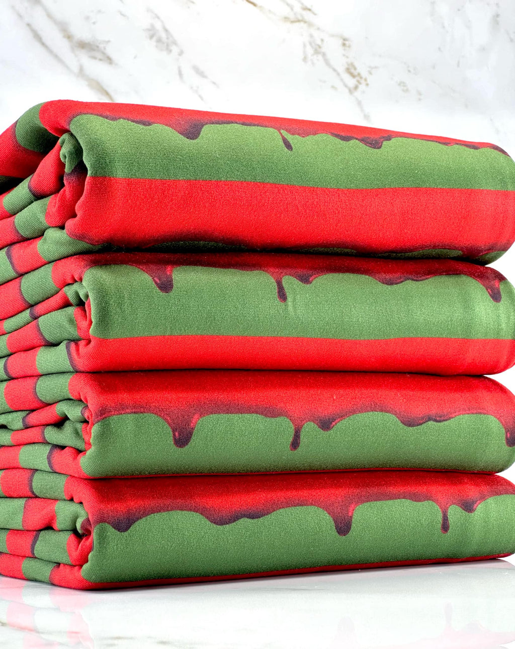 (DBP) DRIPPING RED BLOOD ON DARK OLIVE