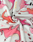 (YUMMY RIB) DINOSAURS ON LIGHT PINK