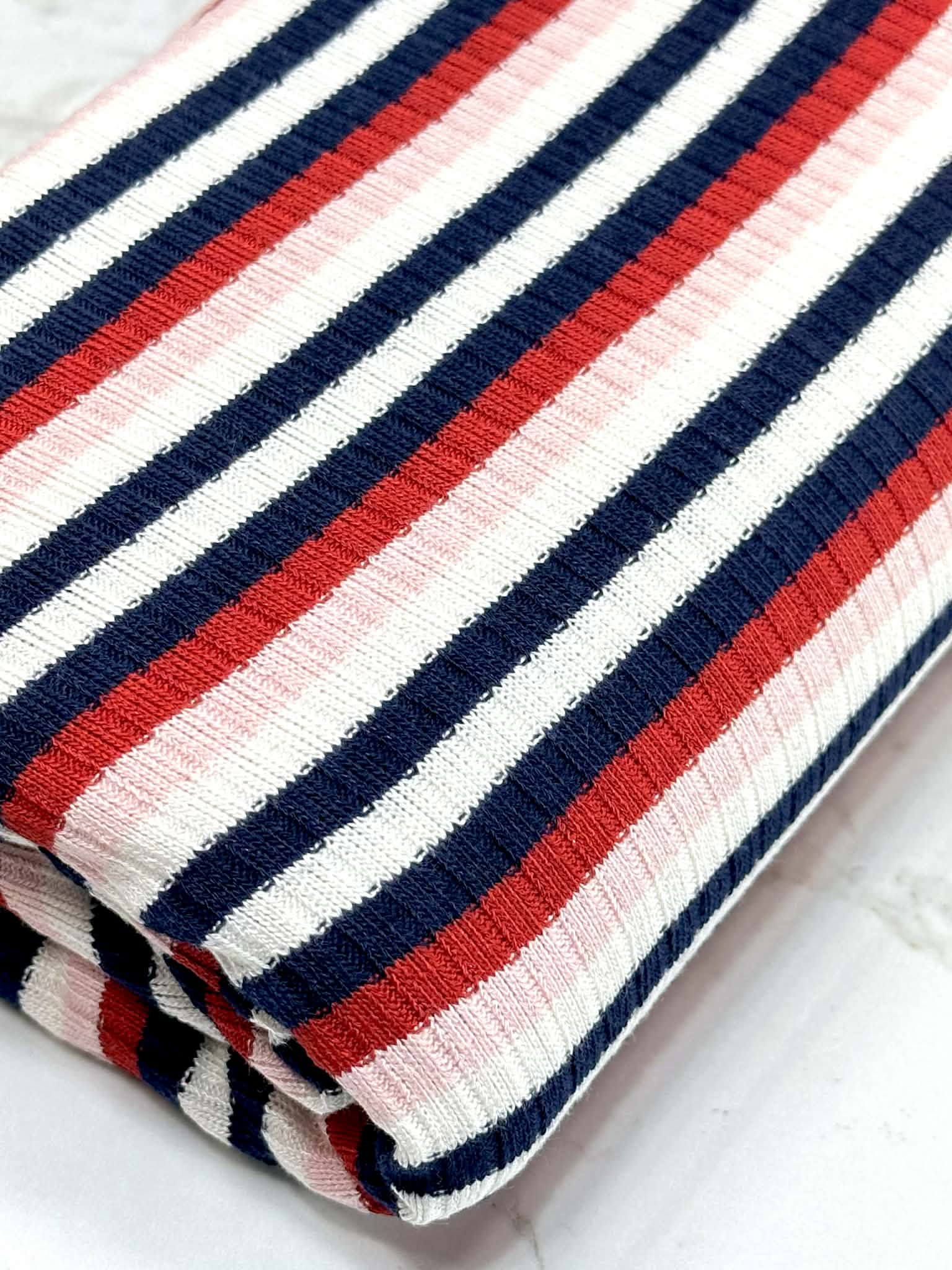 (SWEATER RIB) NAVY, RED, PINK, AND OFF WHITE STRIPES (2)