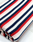 (SWEATER RIB) NAVY, RED, PINK, AND OFF WHITE STRIPES