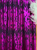 (HOLOGRAM SPANDEX) FUCHSIA FLAMING FLAMES