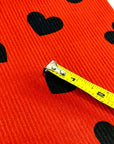 (4X2 YUMMY RIB) BLACK HEARTS ON RED