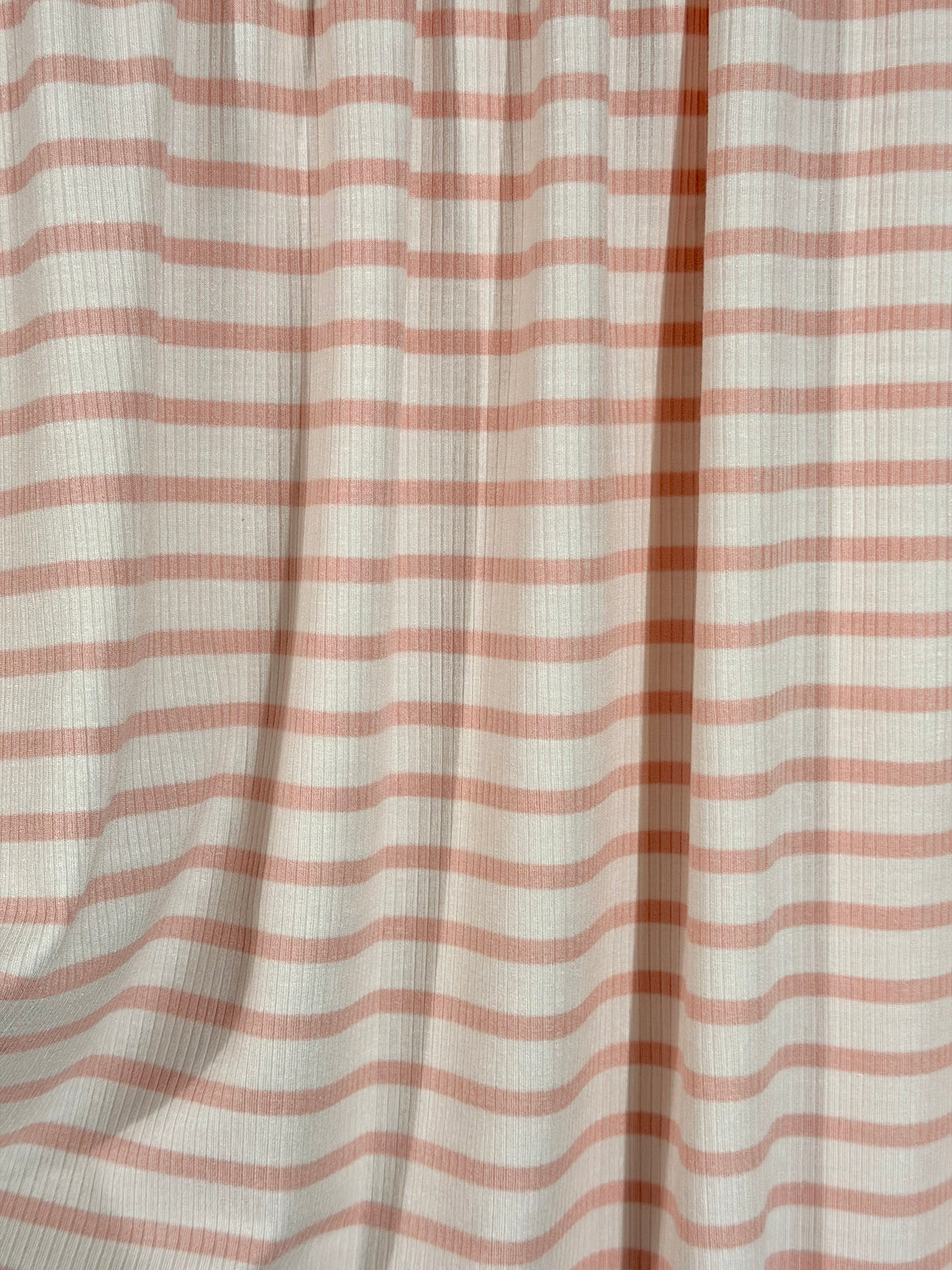 (4X2 RIB) LIGHT PINK STRIPES ON OFF WHITE