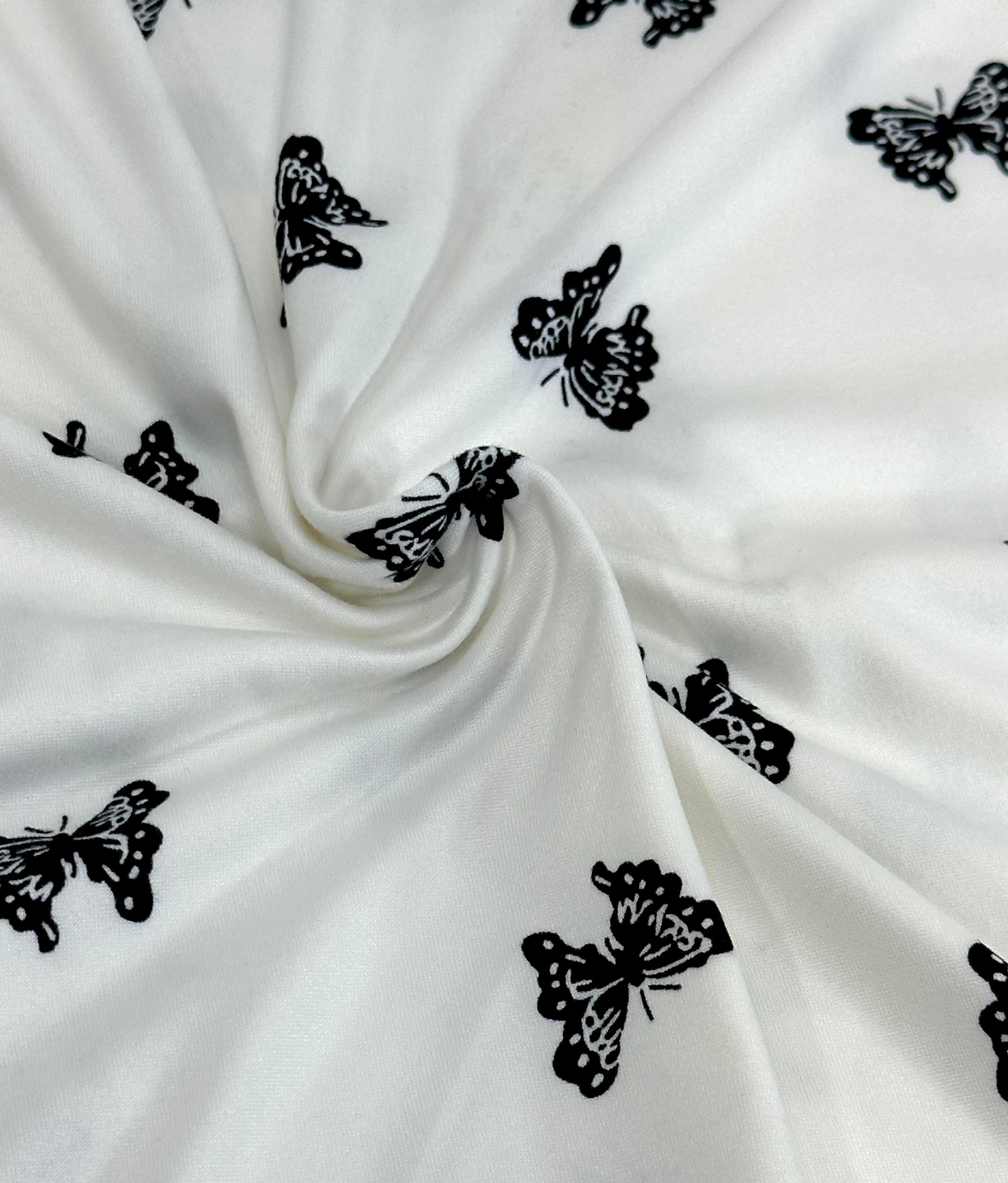 (DBP) BLACK BUTTERFLIES ON IVORY