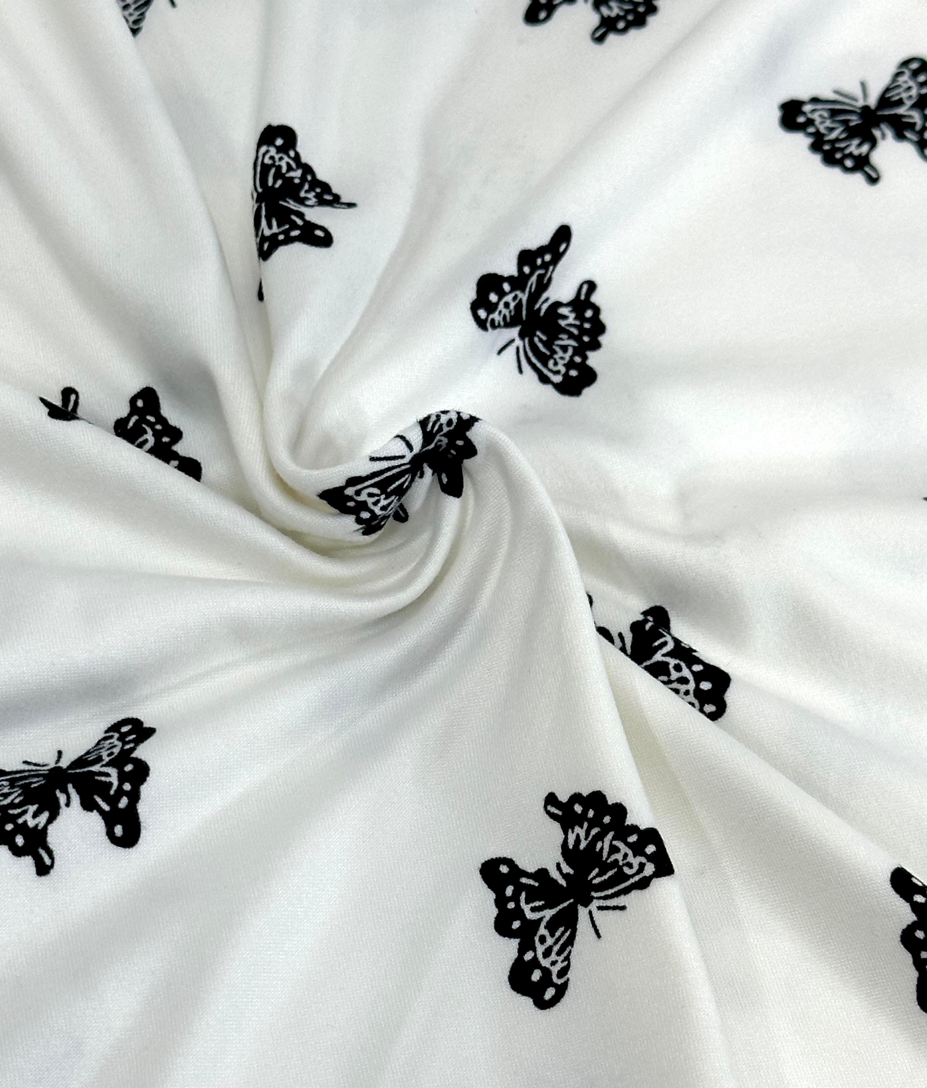 (DBP) BLACK BUTTERFLIES ON IVORY