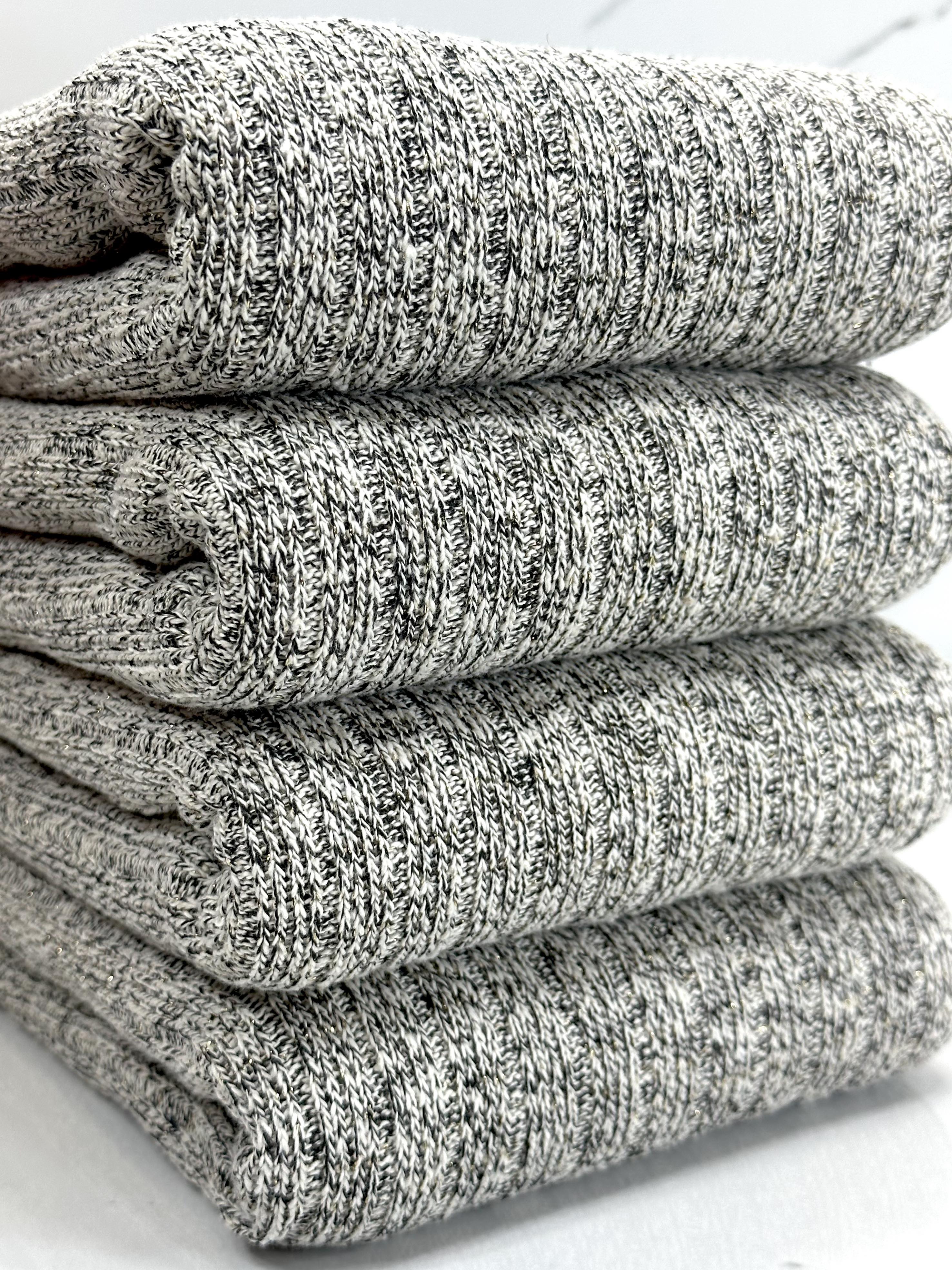 (SWEATER RIB) 2-TONE GOLD, BLACK, AND IVORY