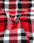 (DBP) RED, BLACK AND WHITE, TARTAN PLAID