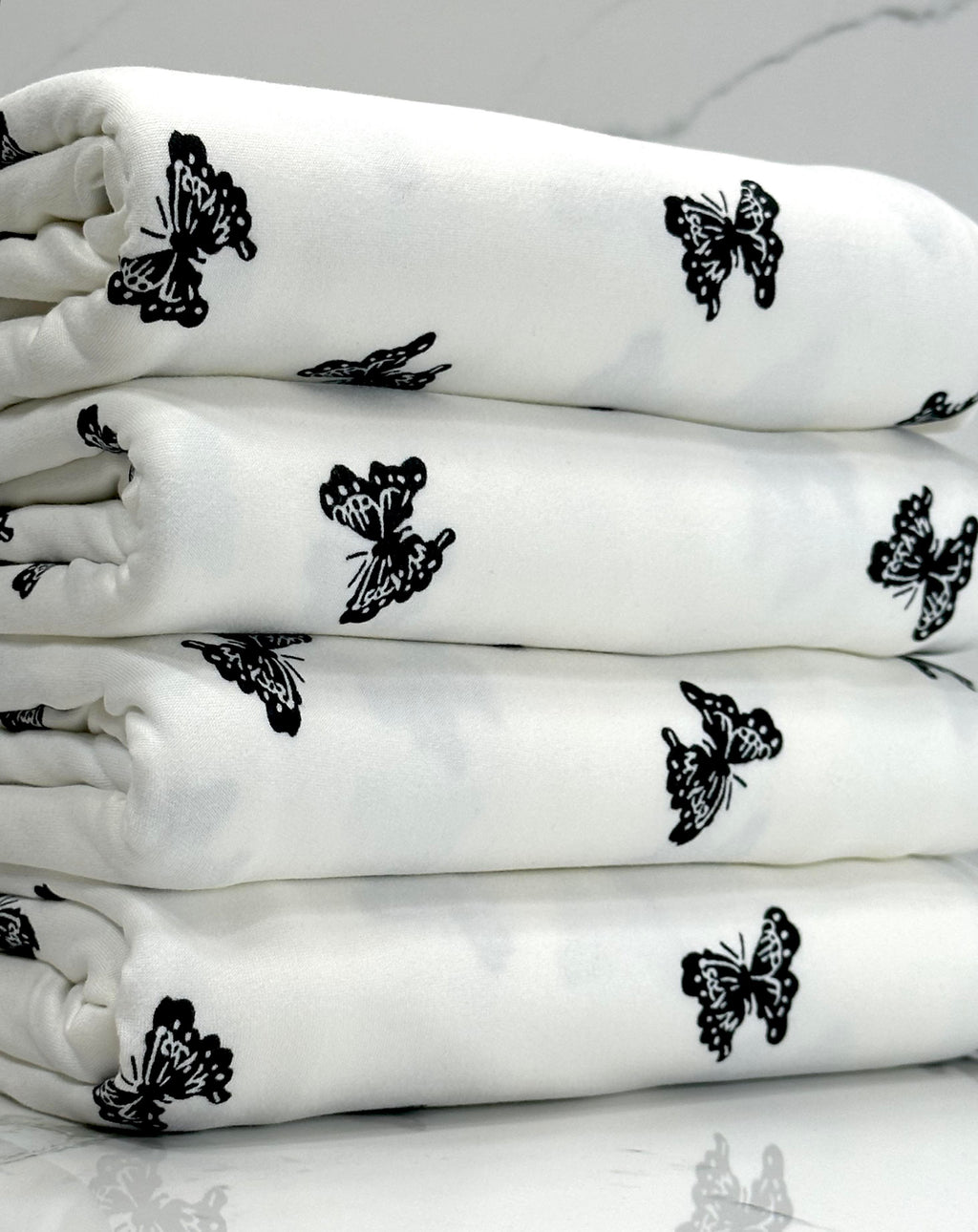 (DBP) BLACK BUTTERFLIES ON IVORY