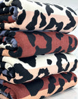 (SWEATER KNIT) BLACK LEOPARD ON OFF WHITE, MAROON, BLUSH, AND VINTAGE BLUE