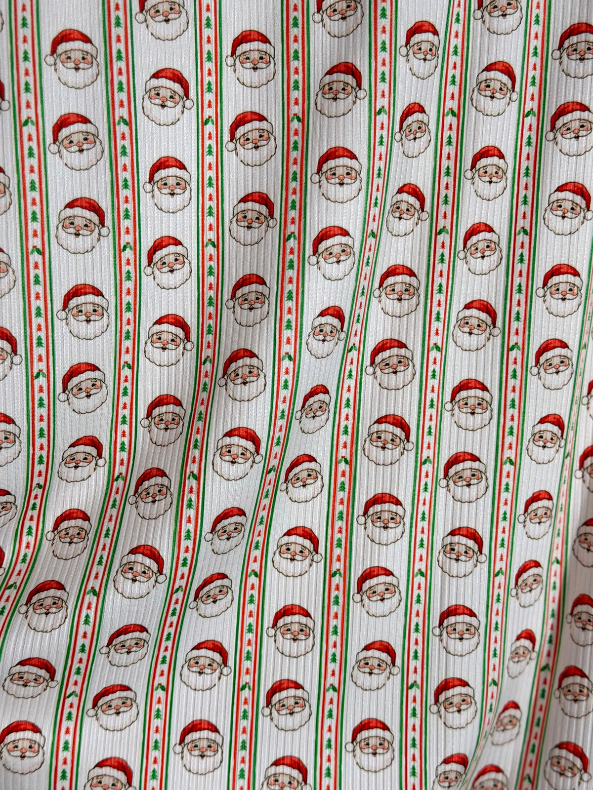 (4x2 YUMMY RIB) SANTA CLAUS PATTERN ON OFF WHITE