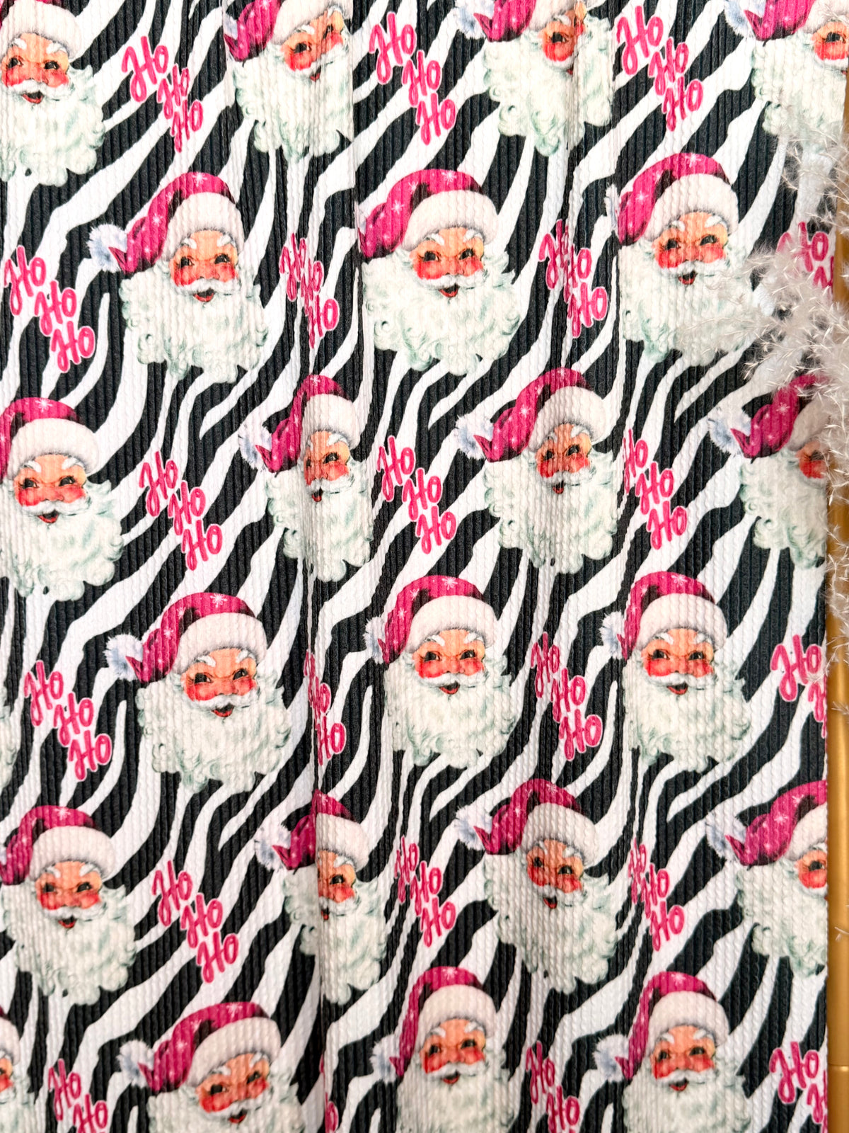 (URBAN RIB) BIG PINK SANTA ON ZEBRA PRINT