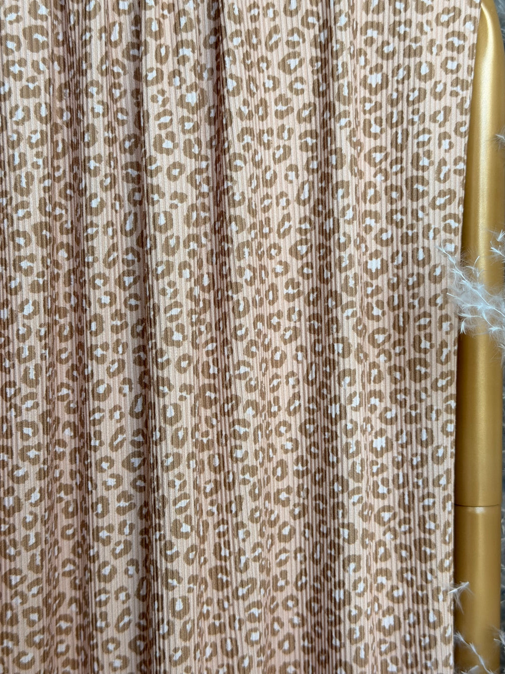 (2X2 YUMMY RIB) TAUPE CHEETAH