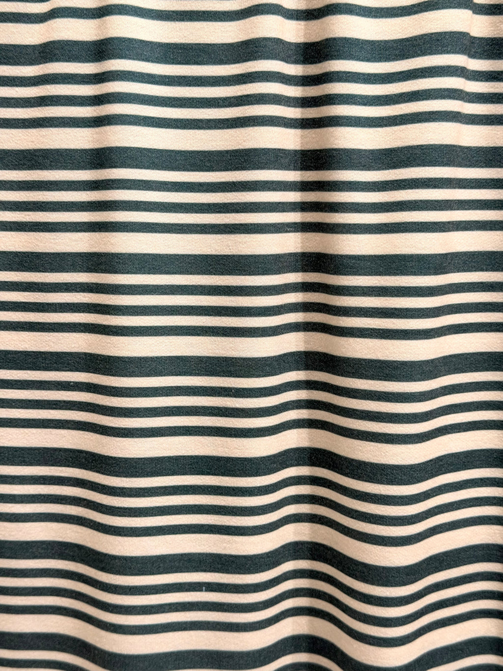 (FRENCH TERRY) GREEN AND CREAM STRIPES