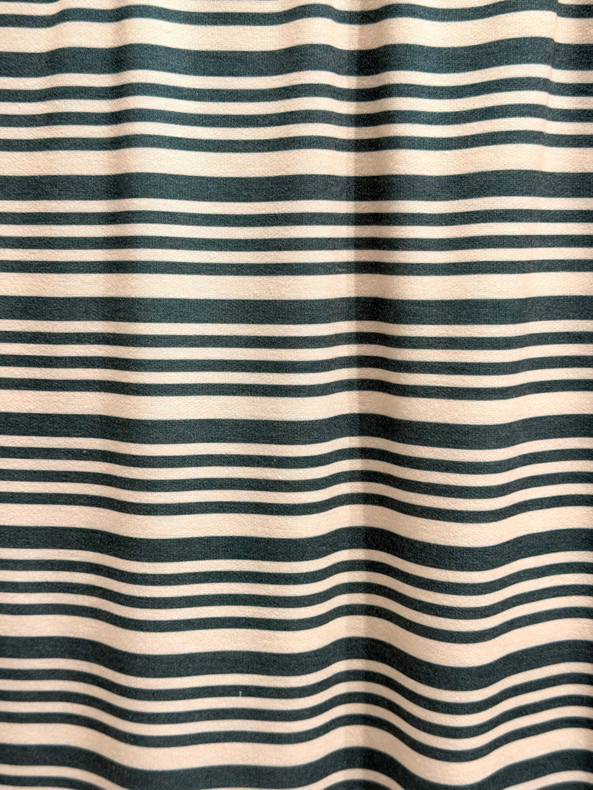 (FRENCH TERRY) GREEN AND CREAM STRIPES