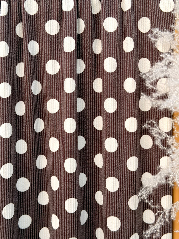 (URBAN RIB) WHITE POLKA DOTS ON BROWN