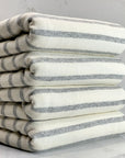 (FRENCH TERRY) LIGHT GRAY STRIPES ON IVORY