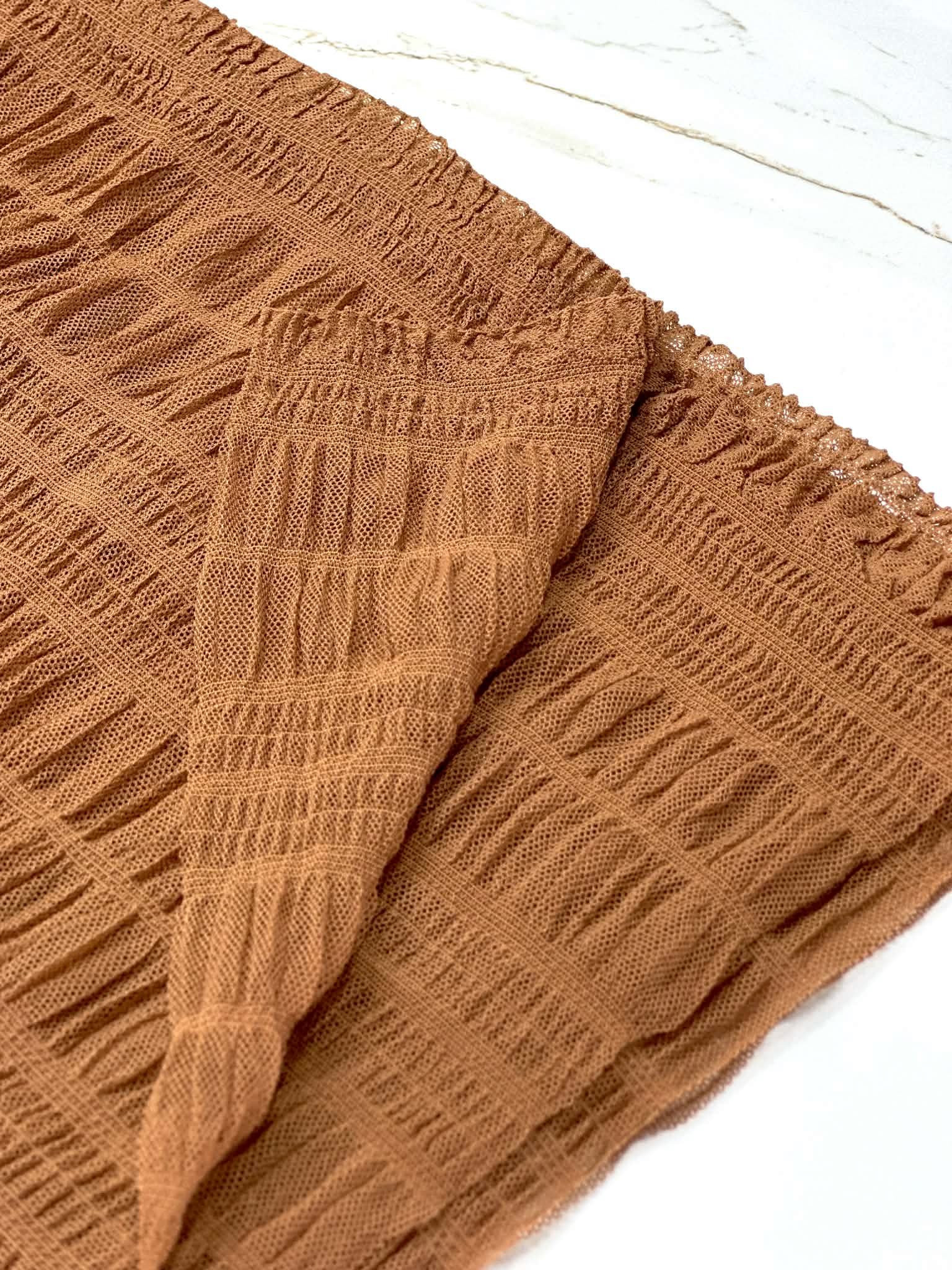(PLEATED MESH) NEW BROWN