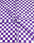 (FRENCH TERRY) PURPLE AND OFF WHITE CHECKERED