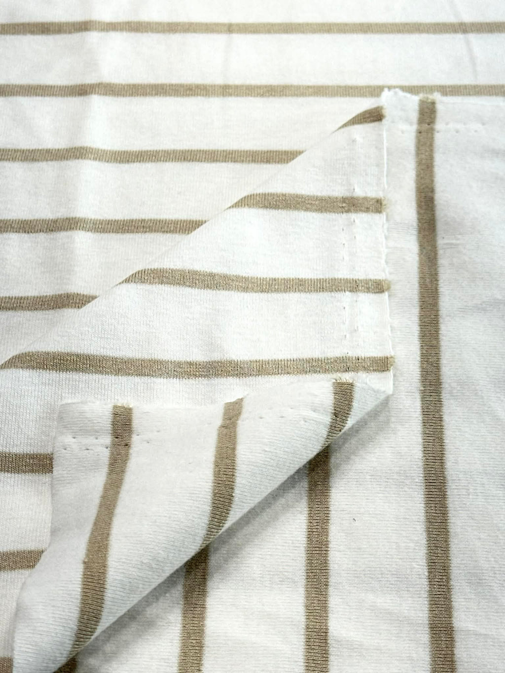 (BABY RIB) VINTAGE GOLD STRIPES ON OFF WHITE