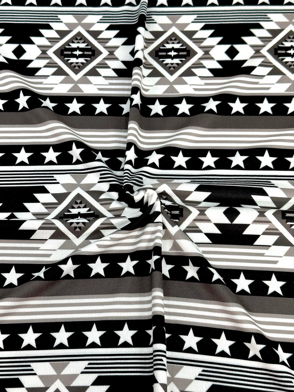 (SWEATER KNIT/ OAKLEY) BLACK, WHITE, AND CHARCOAL WESTERN STAR PATTERN (1)