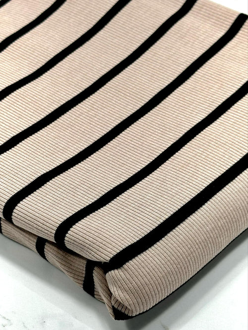 (2X1 RIB) BLACK STRIPES ON LIGHT MOCHA (2)