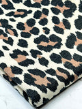 (FRENCH TERRY) BROWN AND BLACK CHEETAH ON CREAM