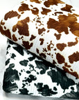(4X2 YUMMY RIB) SMALL BLACK COW FUR PRINT ON OFF WHITE