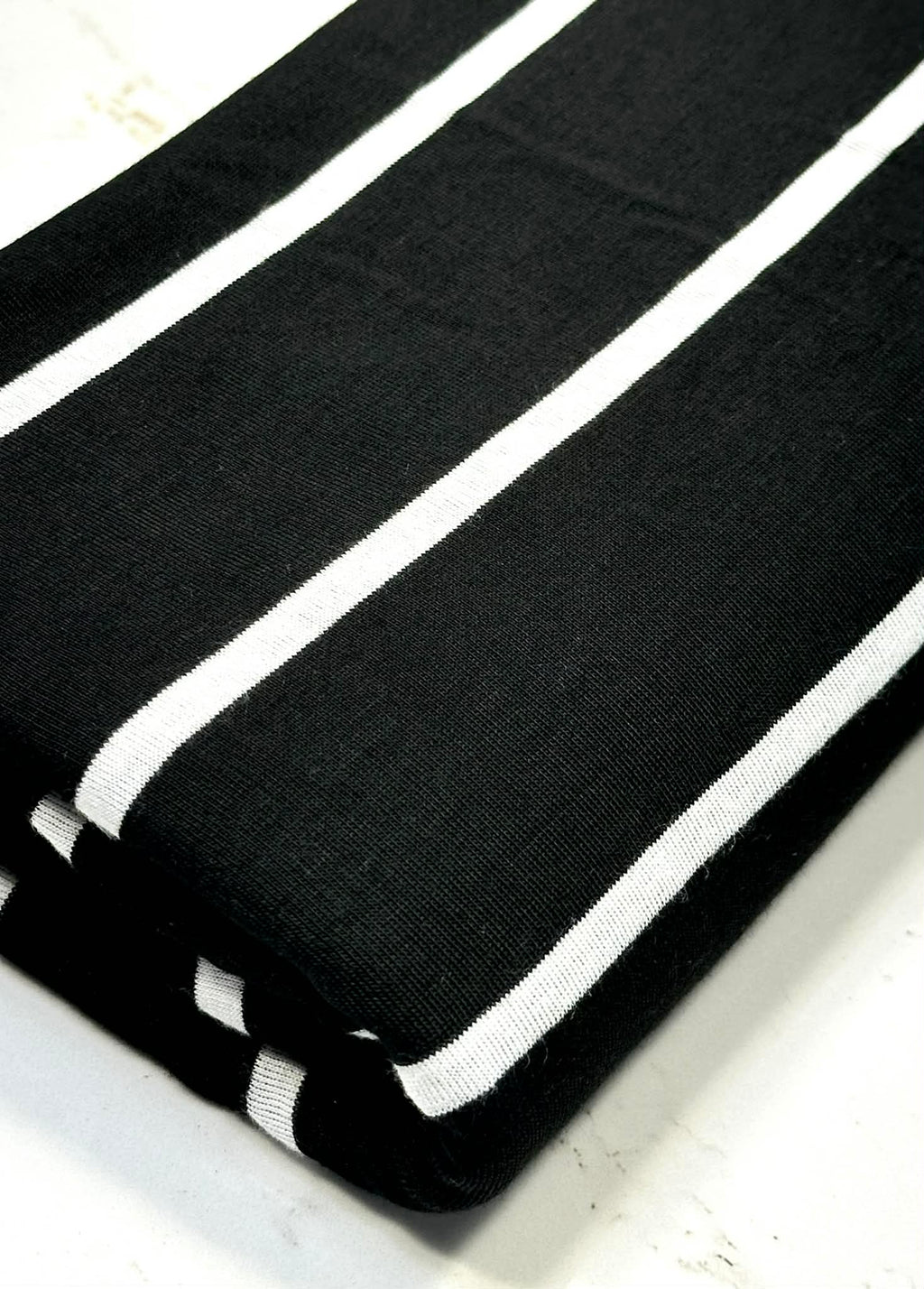 (RAYON MODAL) OFF WHITE STRIPES ON BLACK