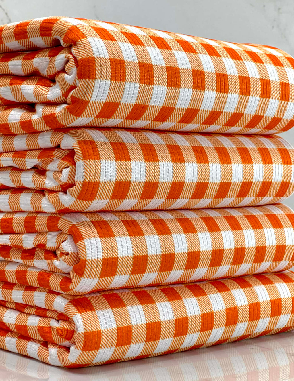 (4X2 YUMMY RIB) ORANGE AND OFF WHITE GINGHAM (4)