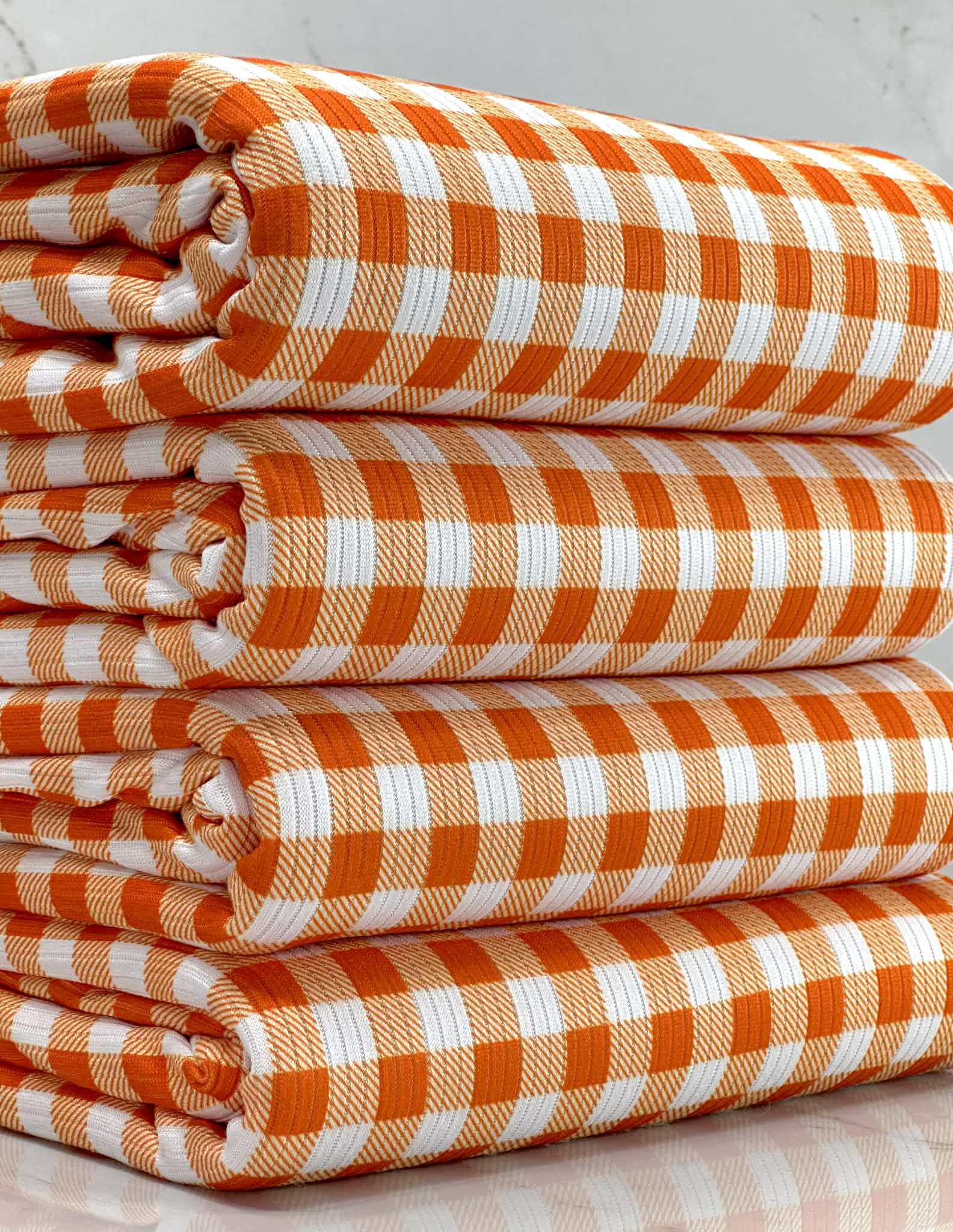 (4X2 YUMMY RIB) ORANGE AND OFF WHITE GINGHAM (4)