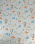 (YUMMY RIB) HOT AIR BALLOONS AND CLOUDS ON LIGHT BLUE