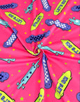 (DBP) SKATEBOARDS AND STARS ON PINK