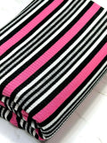 (RIB) HOT PINK, BLACK, GRAY AND OFF WHITE STRIPES (2)