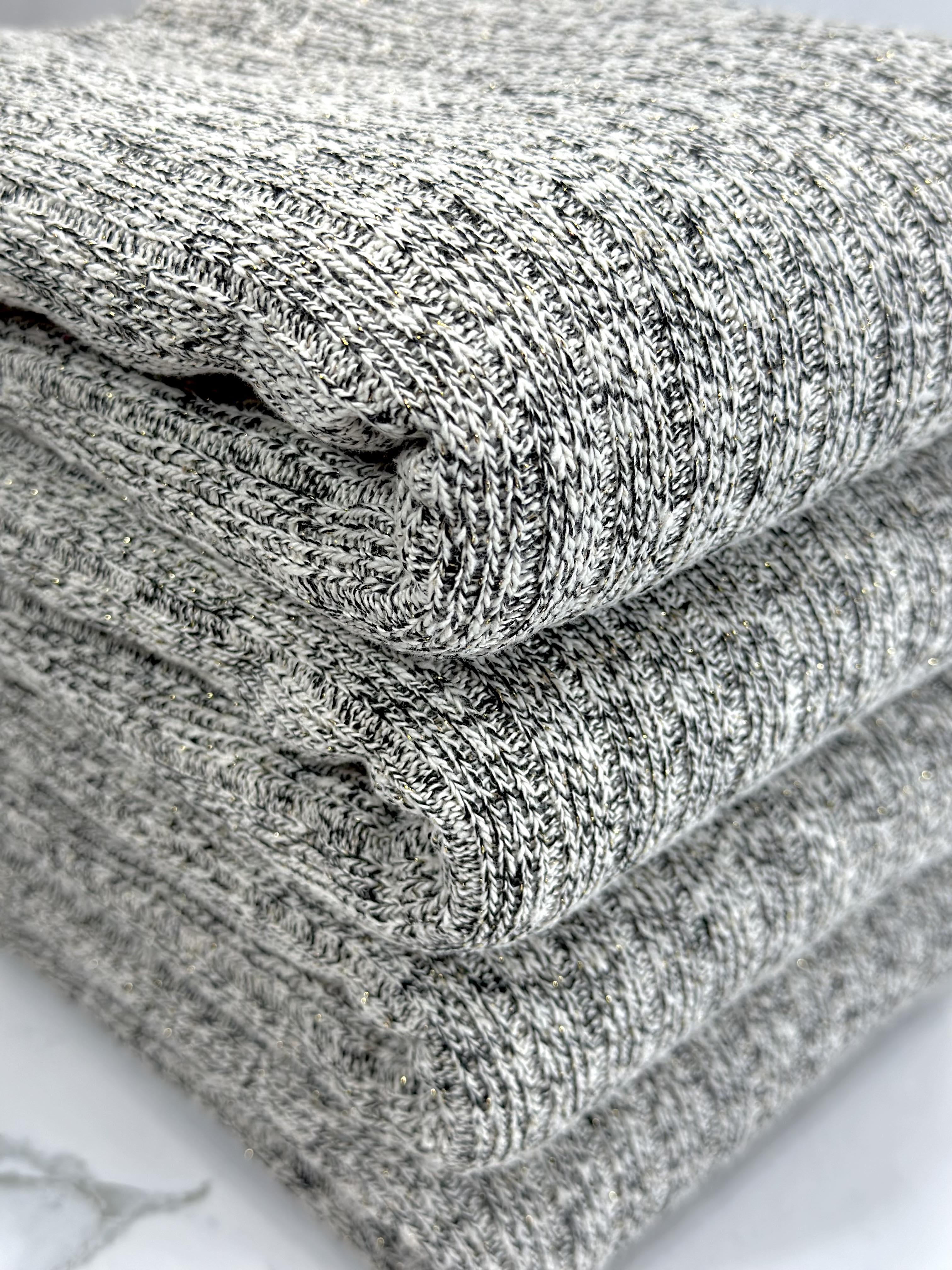 (SWEATER RIB) 2-TONE GOLD, BLACK, AND IVORY