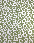 (FRENCH TERRY) IVORY DAISIES ON GREEN