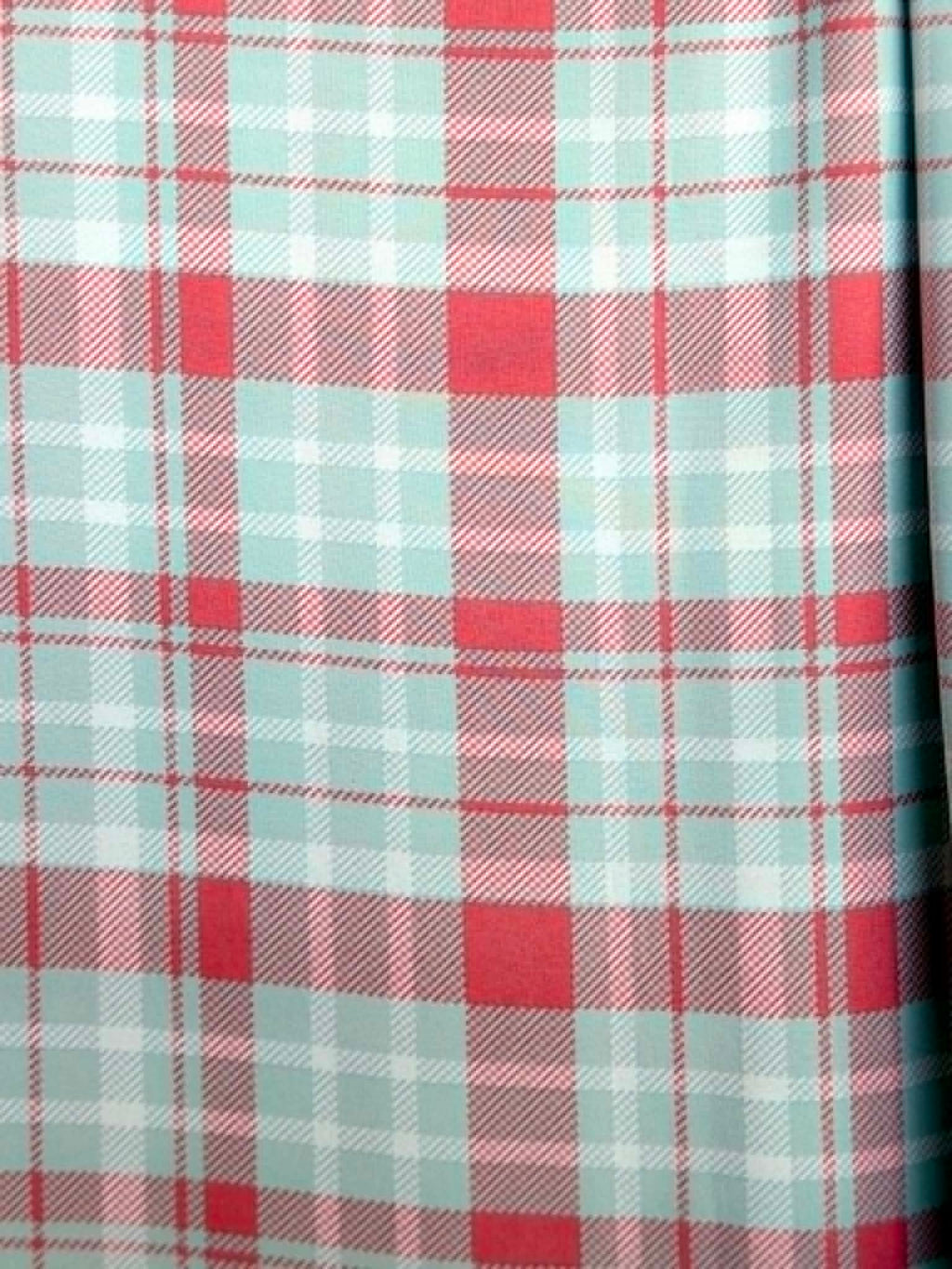 (WOVEN) LIGHT GRAY AND CORAL PLAID