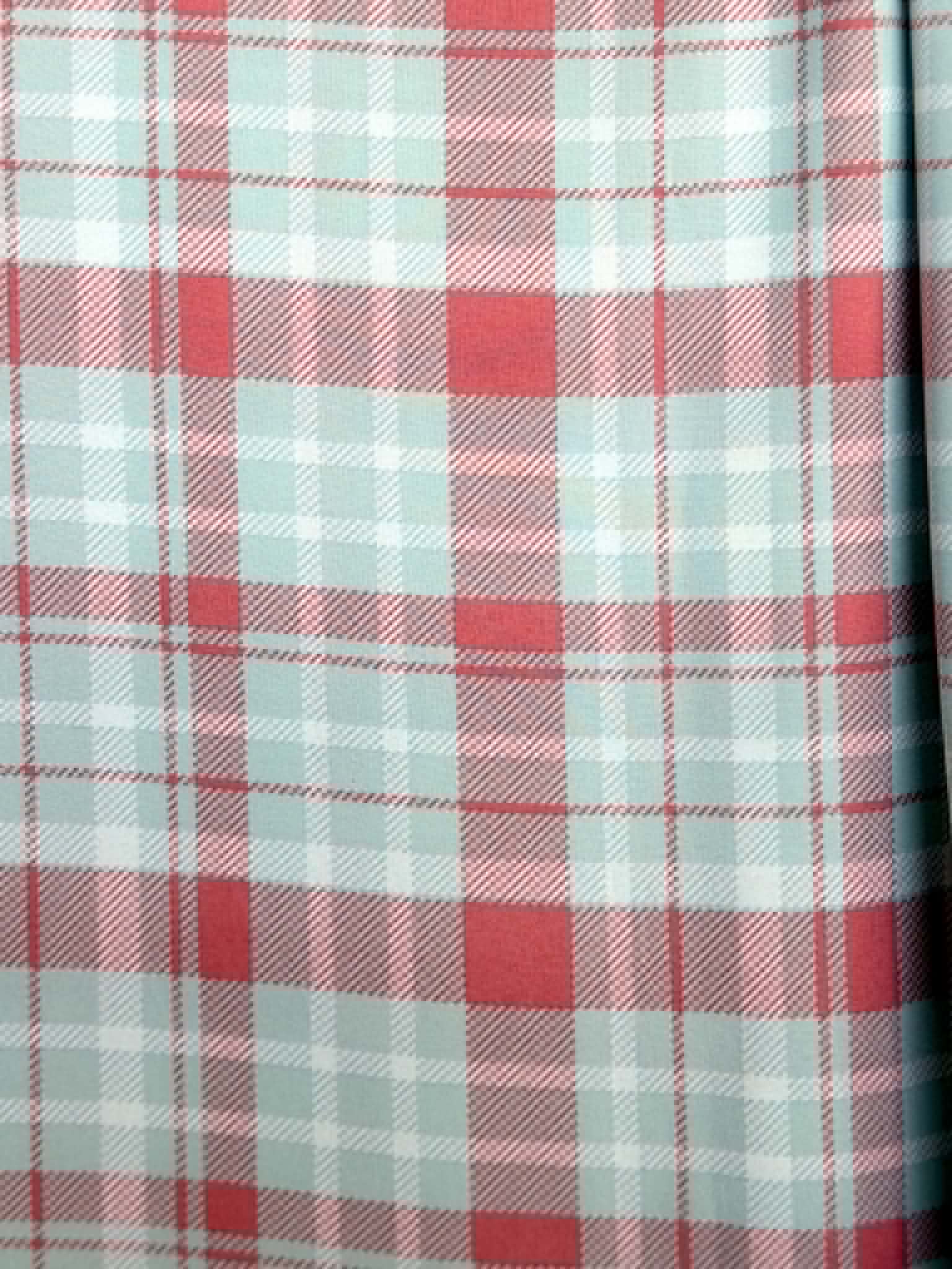 (WOVEN) LIGHT GRAY AND CORAL PLAID