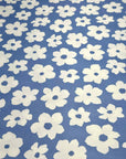 (DBP) WHITE BIG FLOWERS ON BLUE
