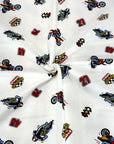 (COTTON SPANDEX) MOTORCYCLE RACER ON OFF WHITE