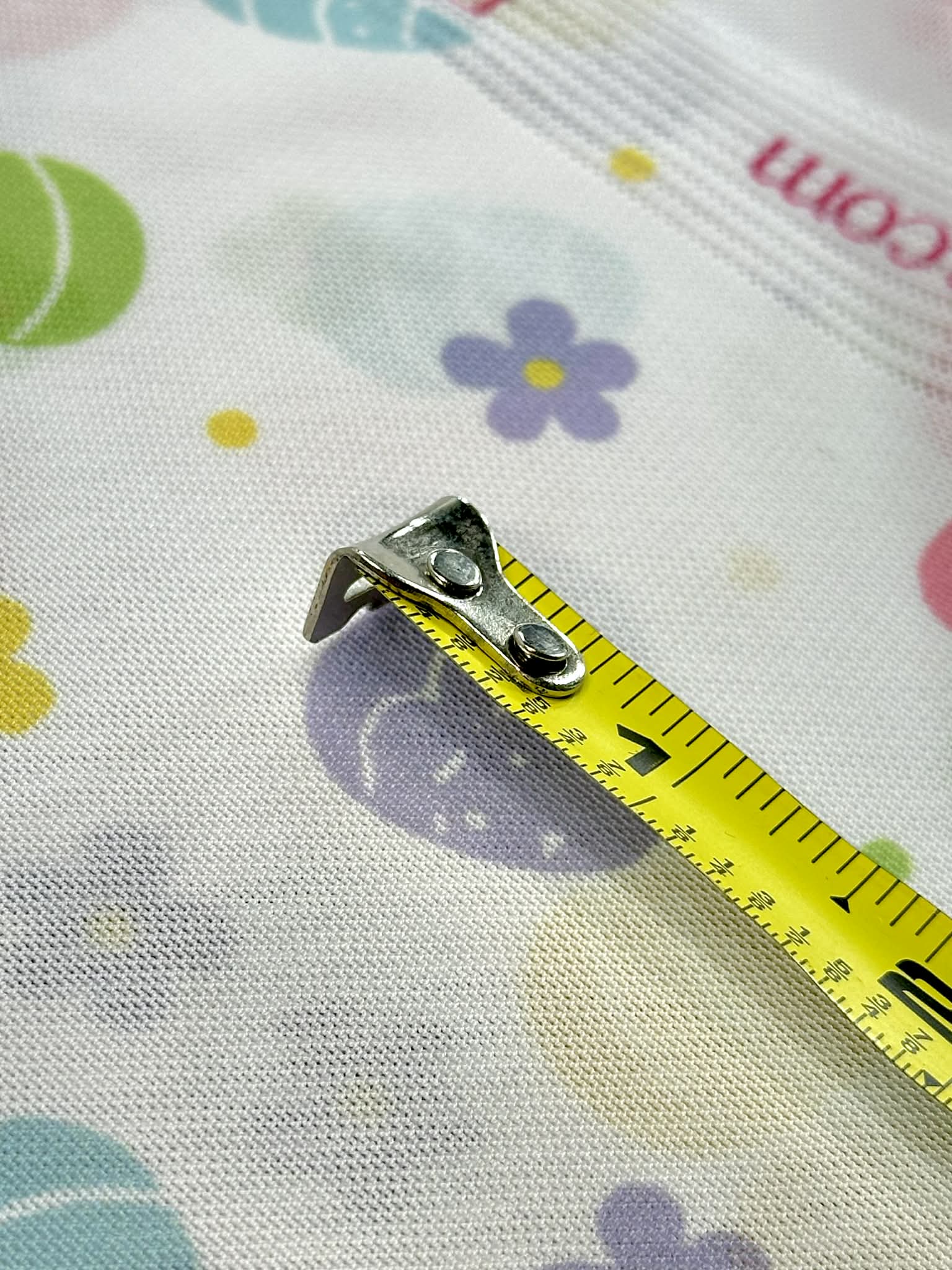 (MESH) PASTEL COLOR EGGS AND TINY FLOWERS ON OFF WHITE