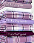 (4X2 YUMMY RIB) LILAC AND OFF WHITE PLAID