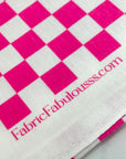 (FRENCH TERRY) FUSCHIA AND OFF WHITE CHECKERED