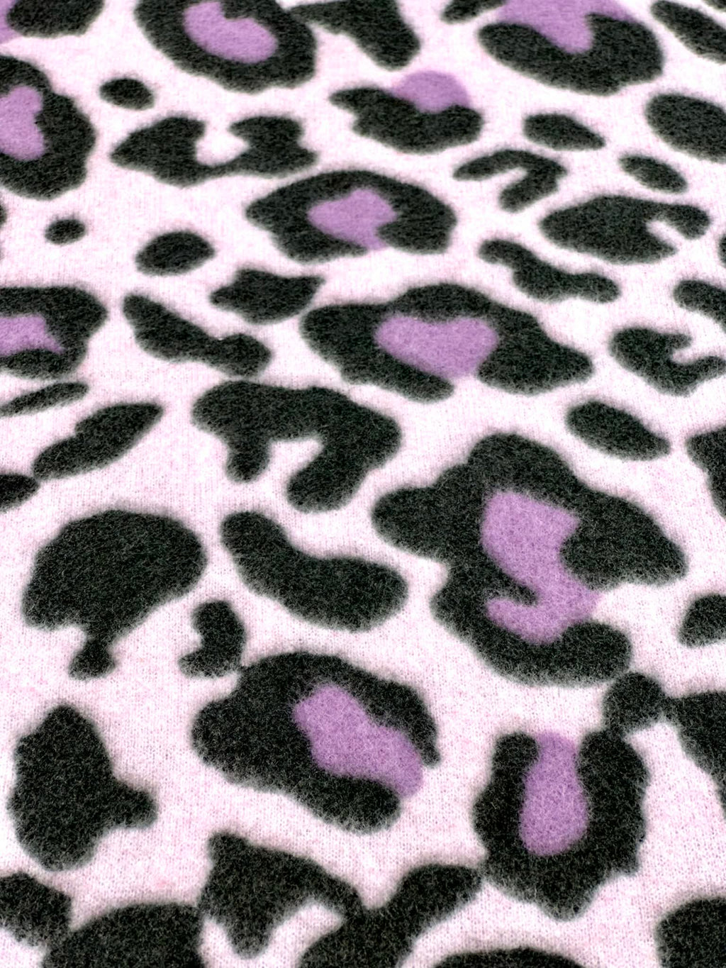 (BRUSHED SWEATER KNIT) PURPLE AND BLACK CHEETAH