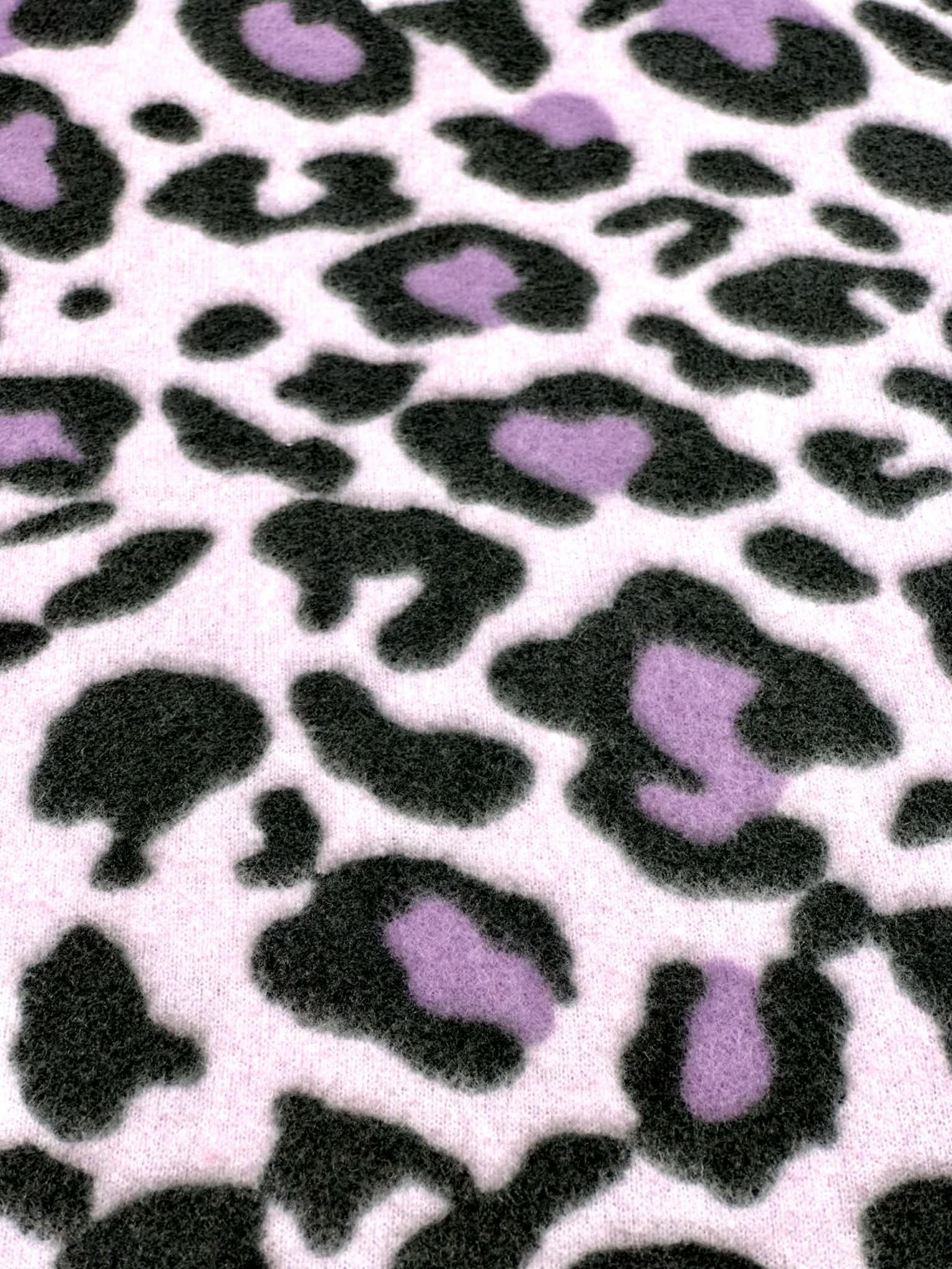 (BRUSHED SWEATER KNIT) PURPLE AND BLACK CHEETAH