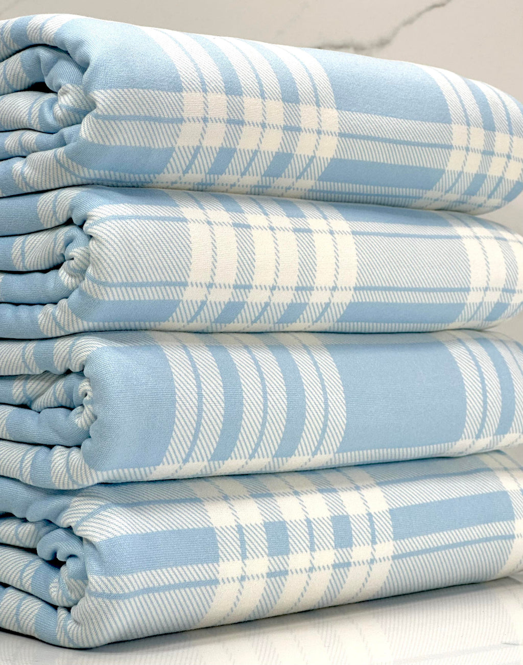 (DBP) SKY BLUE AND IVORY PLAID