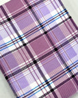 (4X2 YUMMY RIB) LILAC AND OFF WHITE PLAID